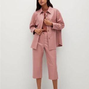 NWT Mango genuine leather culote trouser size 4